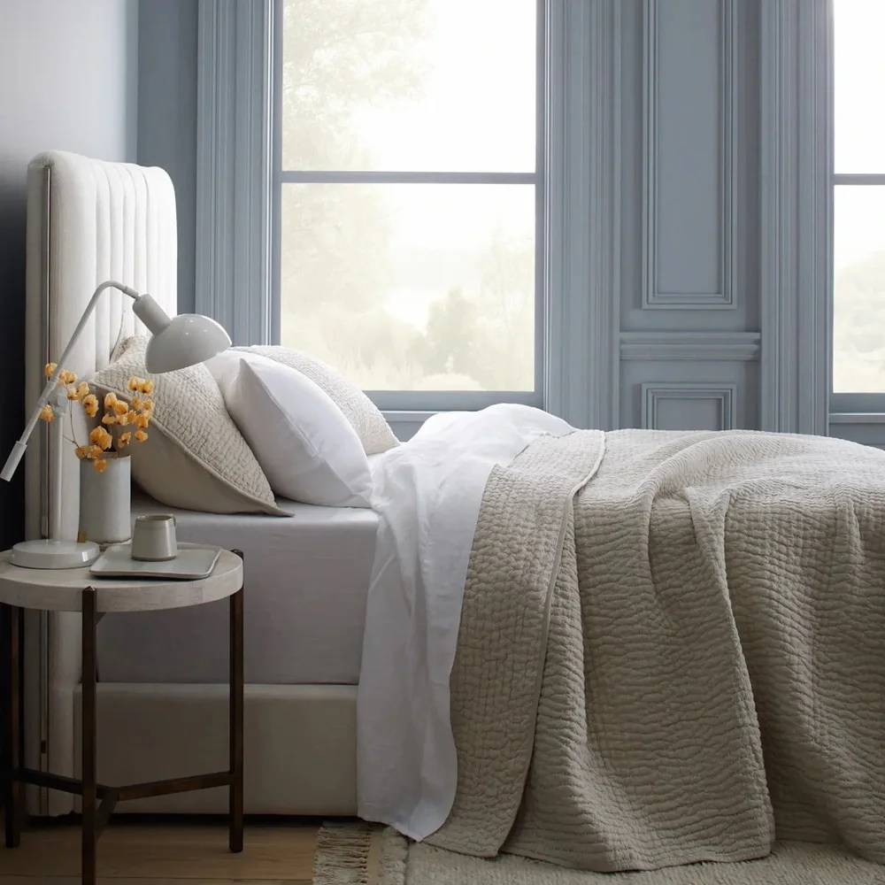 NEW Quince European Linen Cotton Stitch Quilt Natural Full/Queen - Picture 2 of 8